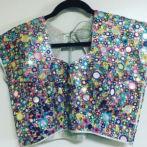 🦄 Exquisite VTG top, with mirrors and tassels 🦄